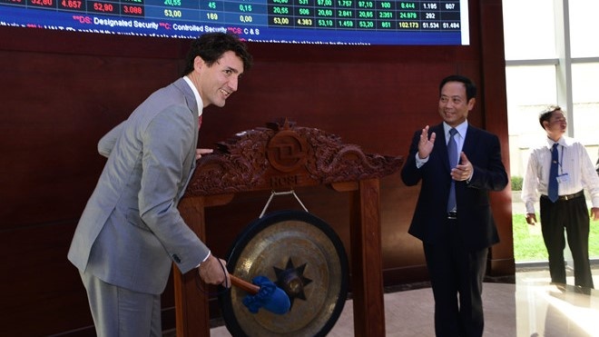 Thu tuong Trudeau tham san giao dich chung khoan TP.HCM hinh anh
