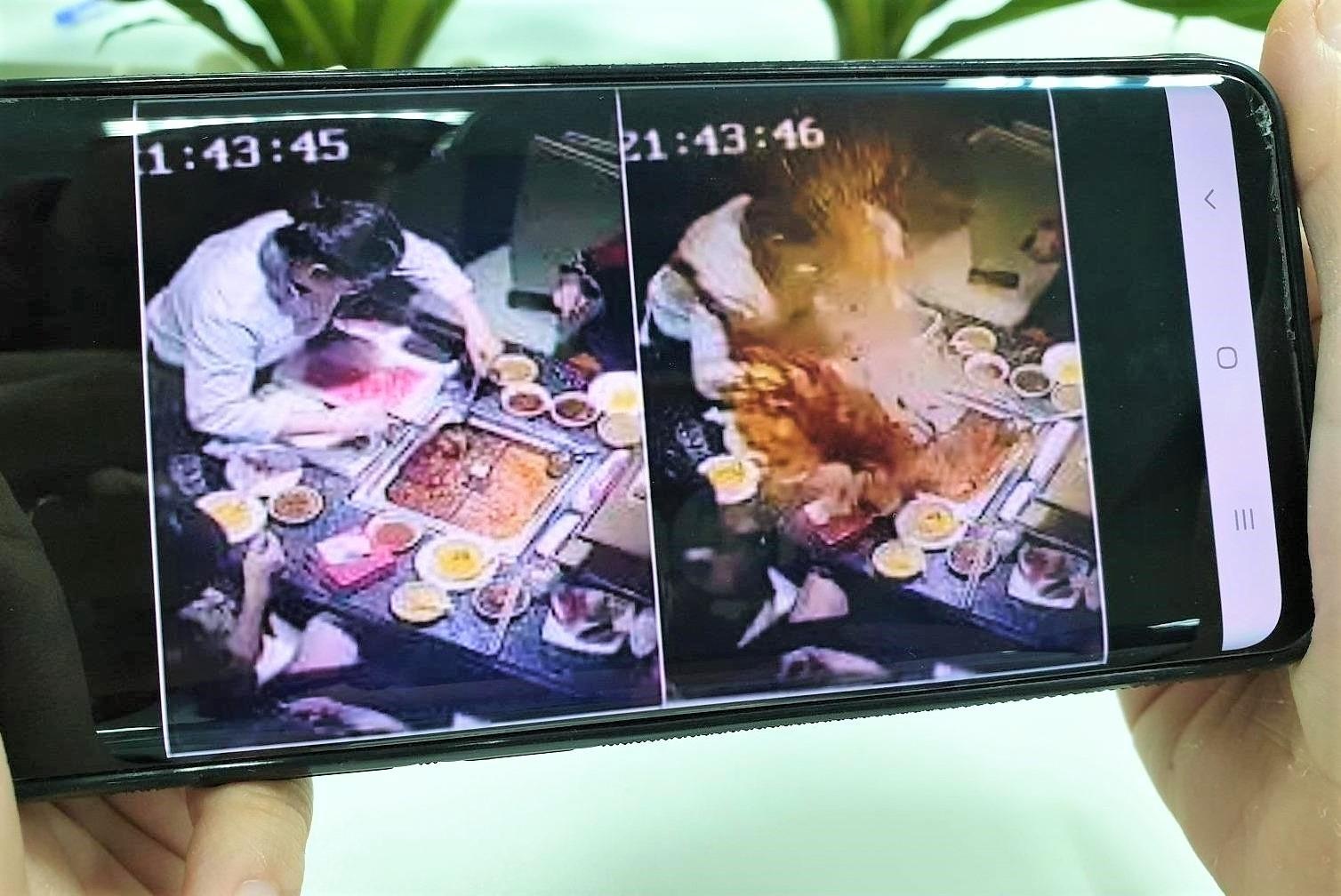 Noi lau no tung vi khach lam roi bat lua tai nha hang o Trung Quoc hinh anh