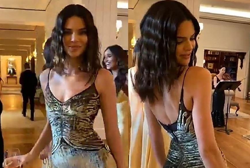 Kendall Jenner dien vay bo sat khoe dang sexy o dam cuoi Justin Bieber hinh anh