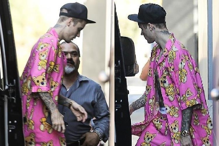 Justin Bieber mac do ngu mau hong dao pho khi vo vang nha hinh anh