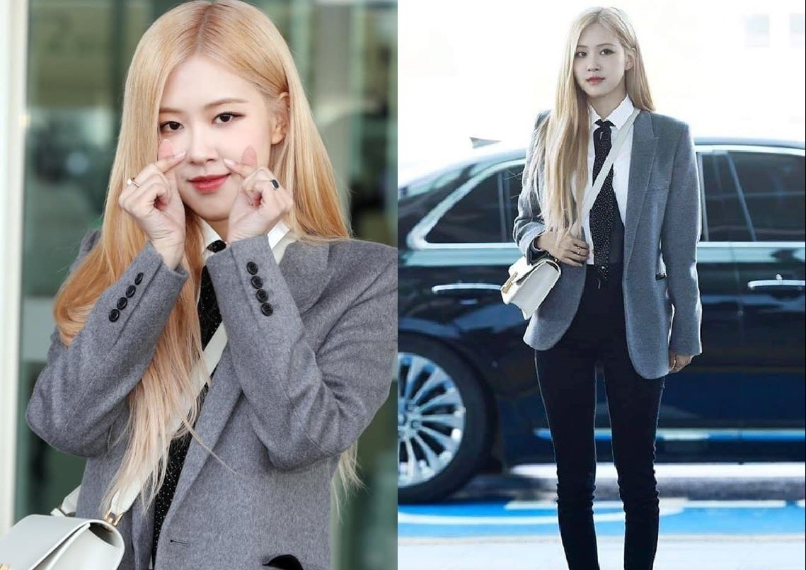 My nhan BlackPink doi gu an mac nam tinh tai san bay hinh anh