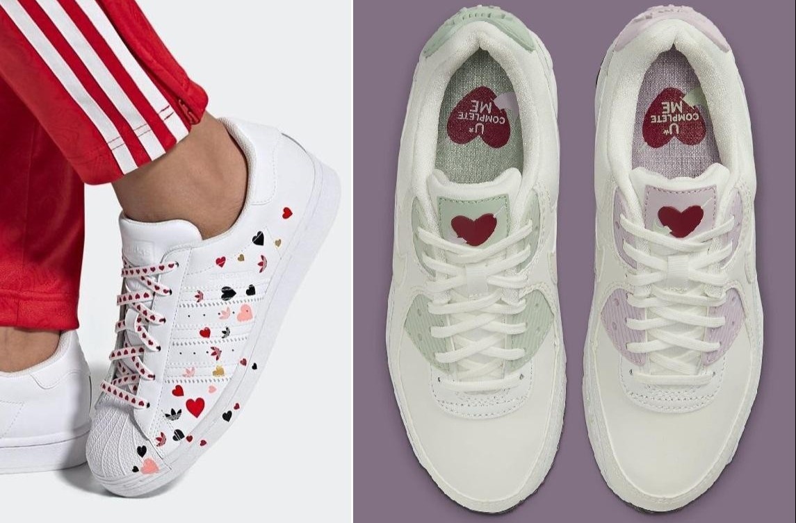 Nike va adidas ban giay trai tim doc dao mung ngay Valentine hinh anh