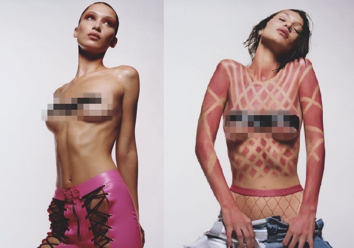 Bella Hadid tiep tuc chup anh ban khoa than tren tap chi hinh anh