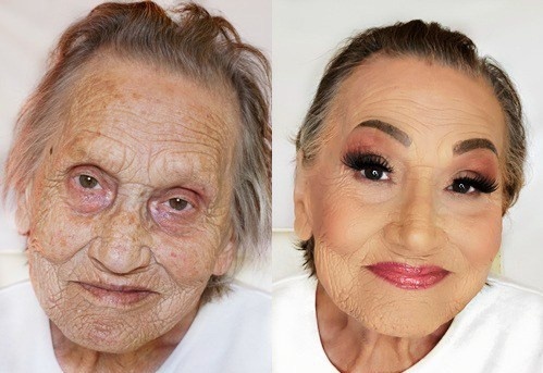 Cu ba 83 tuoi da mat het nhan, tre hon nho chau gai trang diem hinh anh