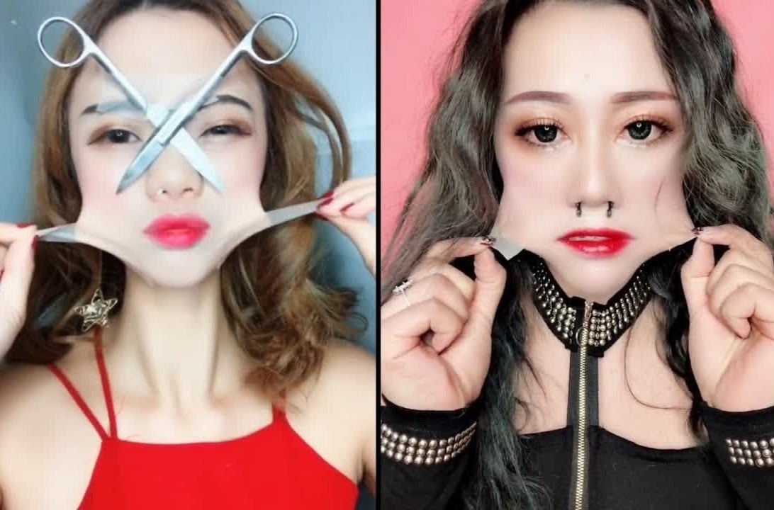 Nhan sac that cua co gai Trung Quoc sau khi bo lop bot don mat hinh anh