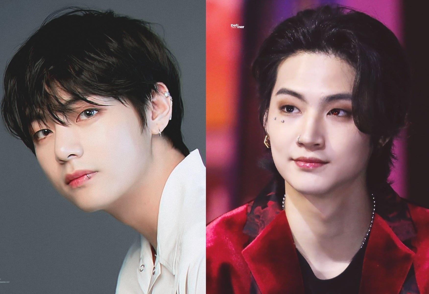 V (BTS) va nhieu sao Han deo khuyen o vi tri doc tren co the hinh anh