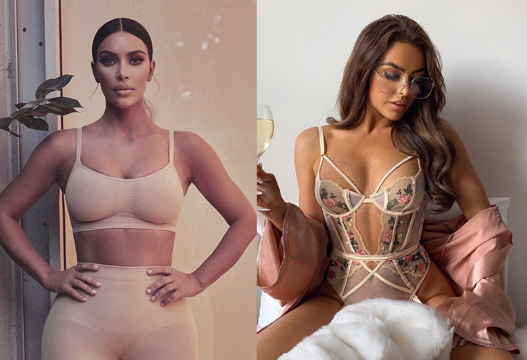 Kim Kardashian va dan sao mac noi y, do ngu sexy khi cach ly tai nha hinh anh