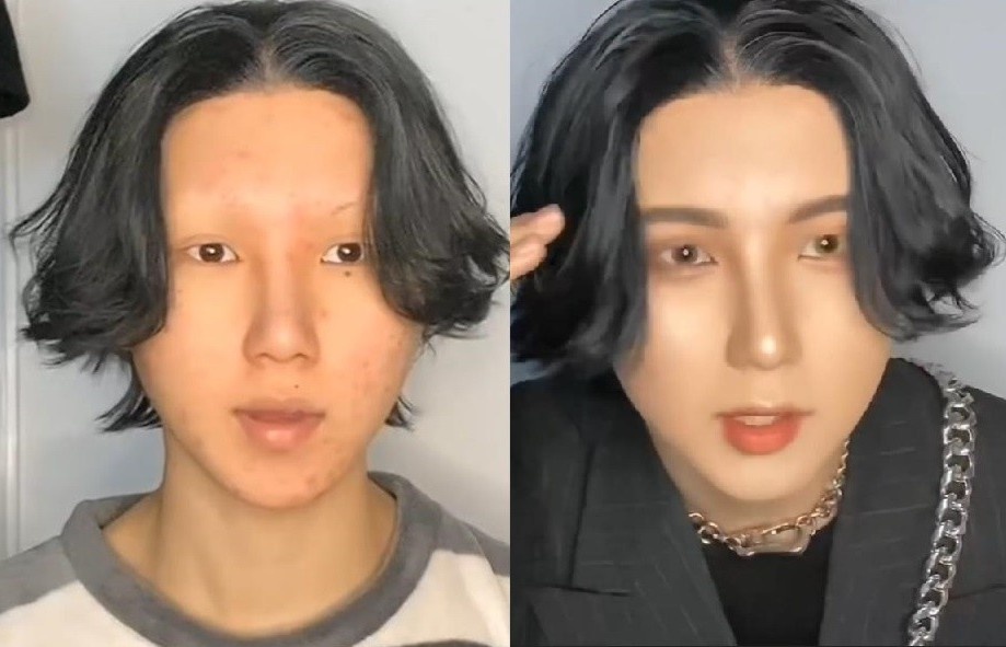 Chang trai Nhat Ban trang diem che het mun, bat chuoc sao Han hinh anh