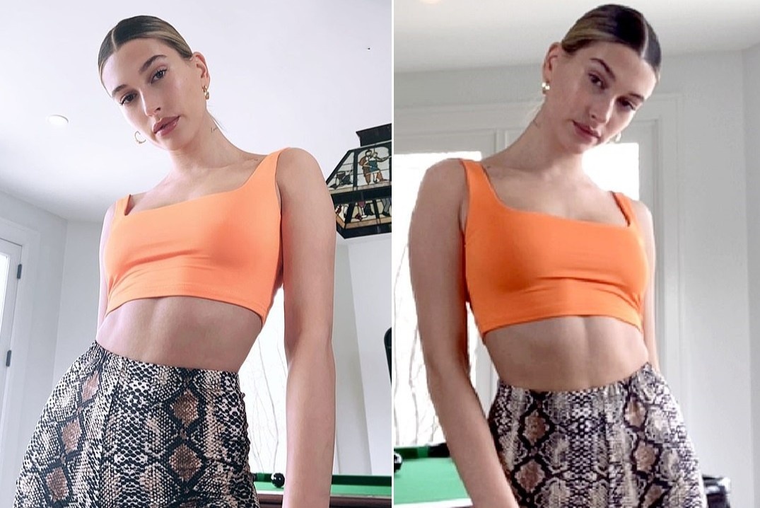 Bi quyet de Hailey Bieber co the mac do khoe eo thon hinh anh