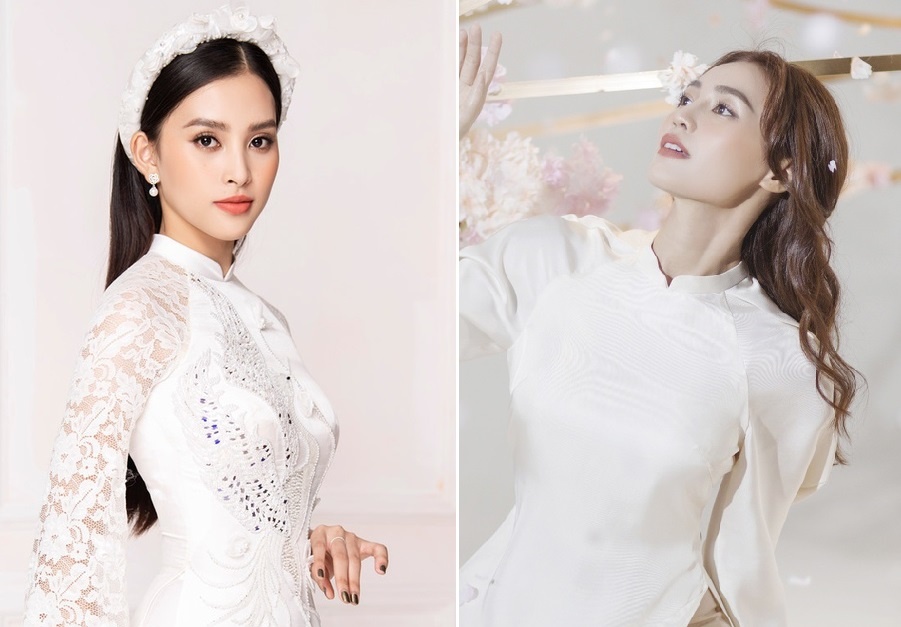 Tieu Vy, Ninh Duong Lan Ngoc khoe dang dep khi dien ao dai trang hinh anh
