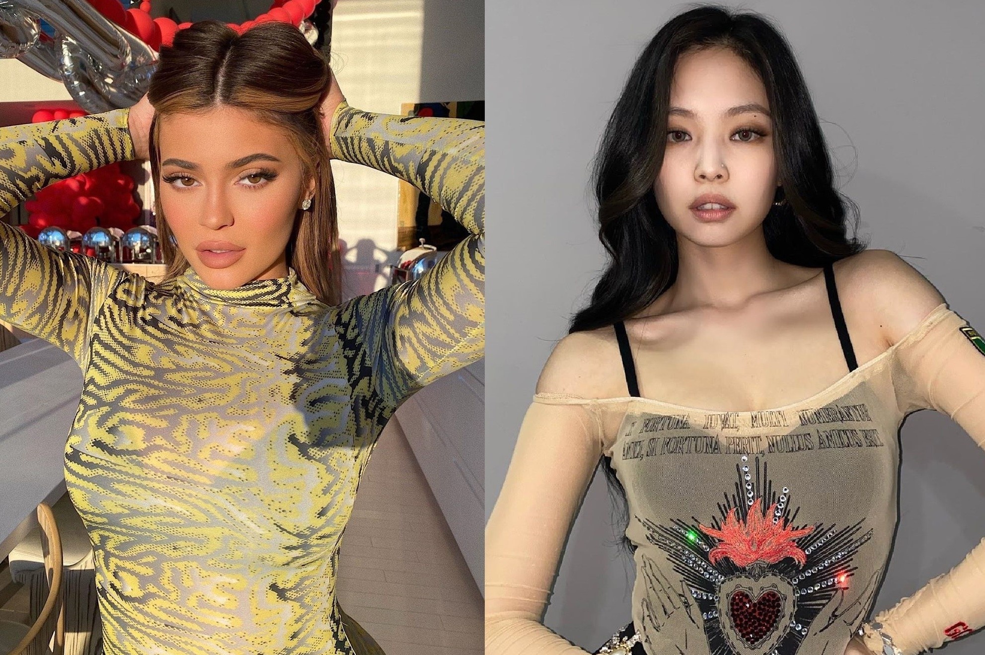 Kylie Jenner, Jennie lang xe mot ao luoi goi cam hinh anh