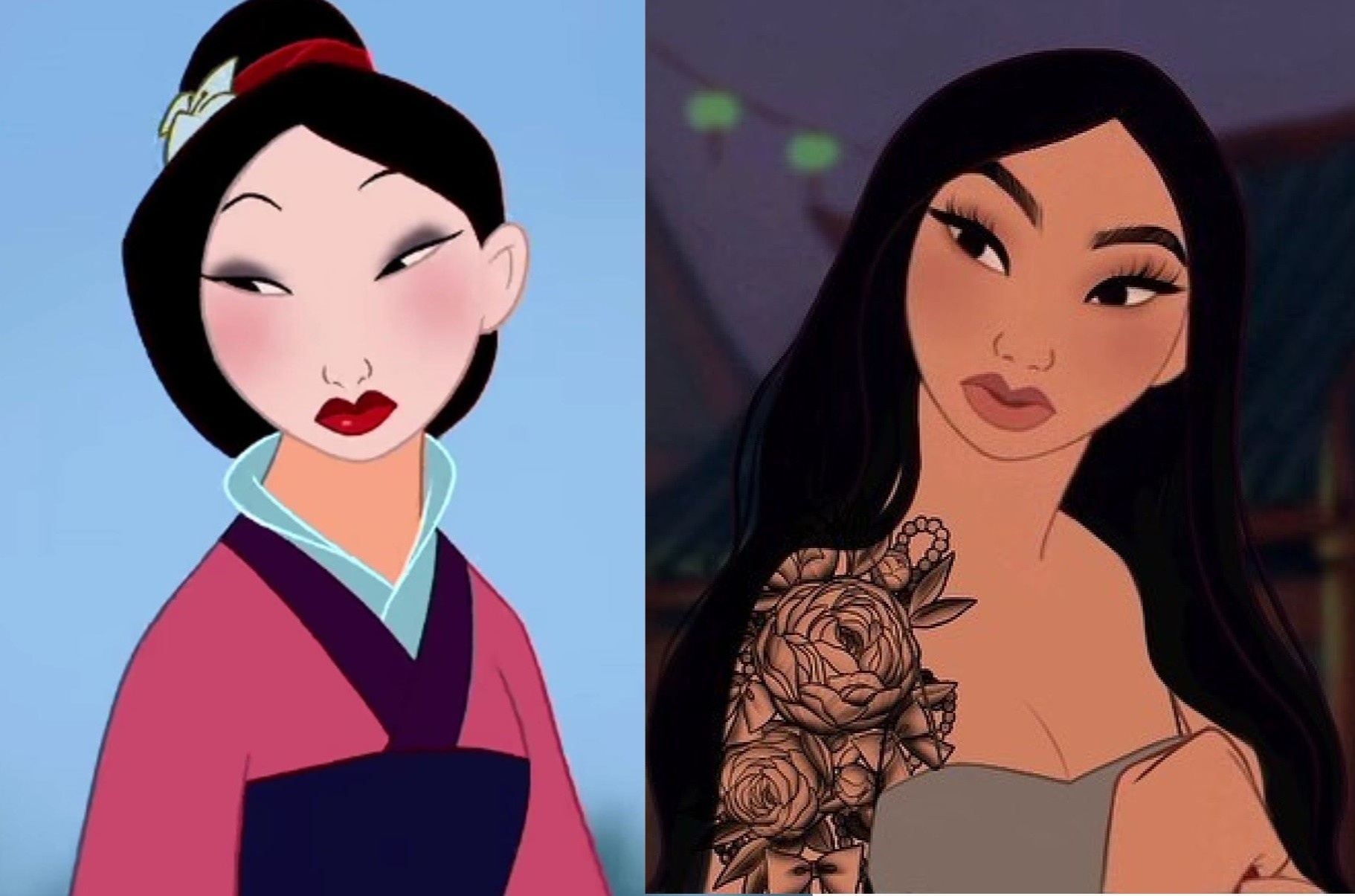 Cong chua Disney khac la khi xam hinh, mac ao ngan hinh anh