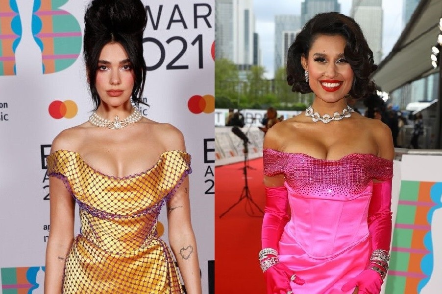 Dan my nhan chuong vay xe nguc sau tai Brit Awards 2021 hinh anh