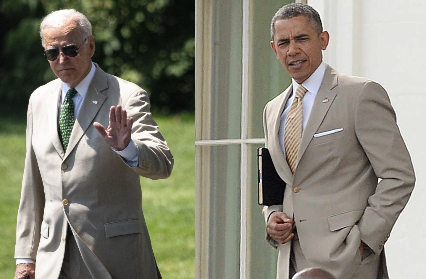 Tong thong Joe Biden mac suit giong ong Barack Obama hinh anh