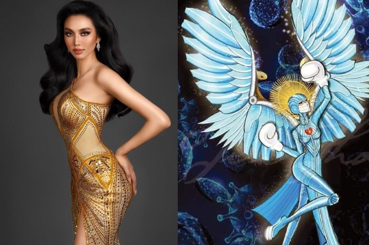 Trang phuc dan toc cua Thuy Tien o Miss Grand 2021 hinh anh