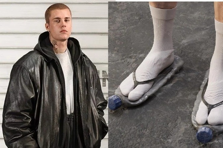 Justin Bieber khong di dep xo ngon tu vo chai hinh anh