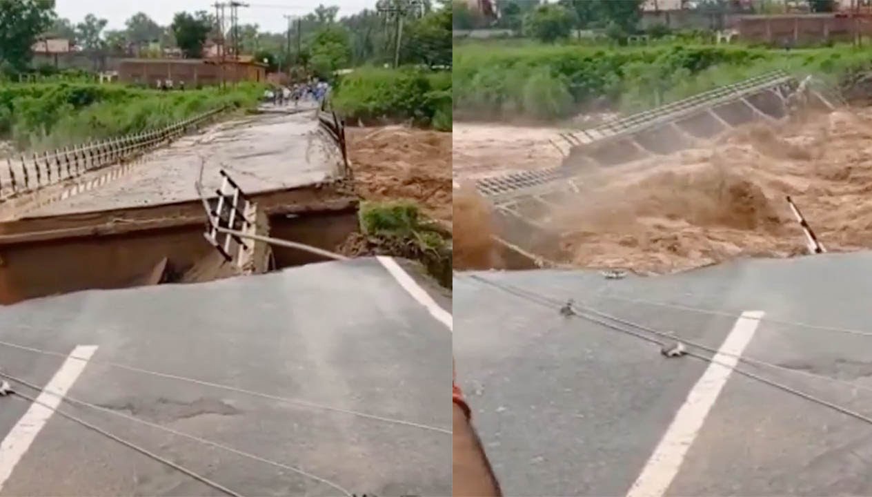 Mua lu cuon troi cay cau tai An Do hinh anh