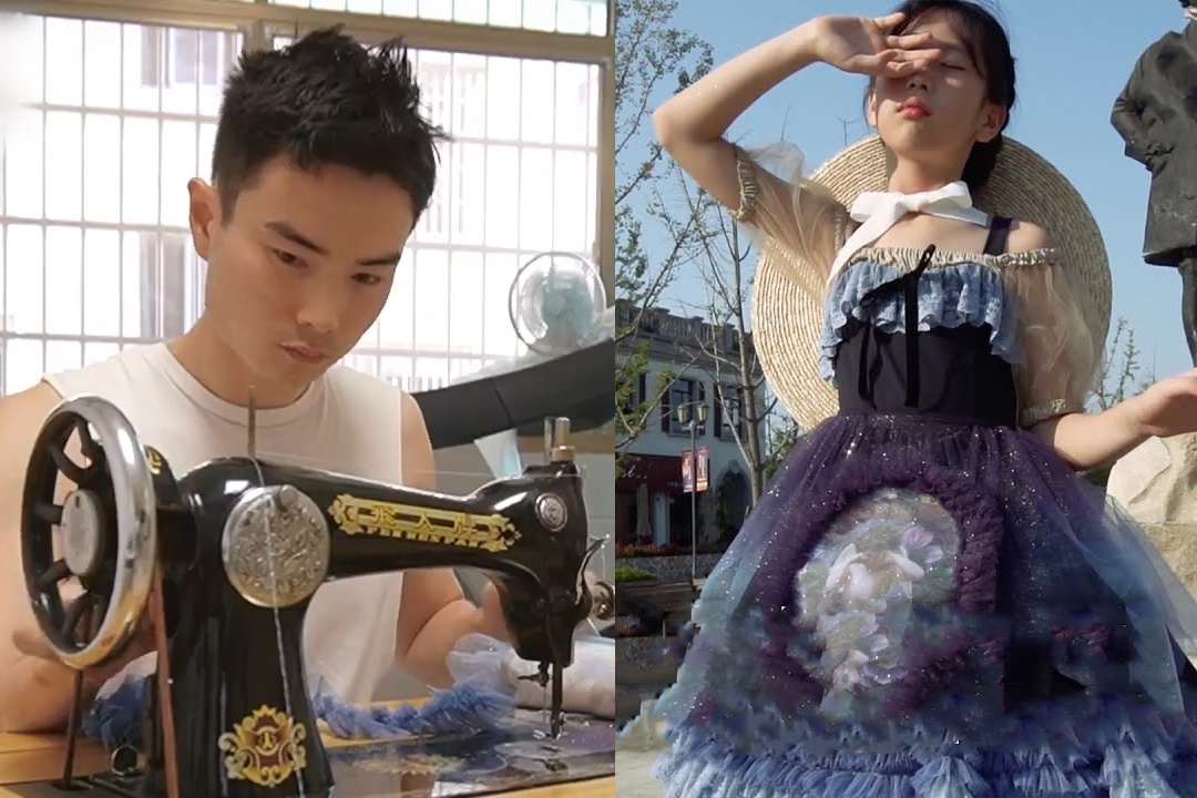 Ong bo Trung Quoc may hon 100 chiec vay cho con gai hinh anh