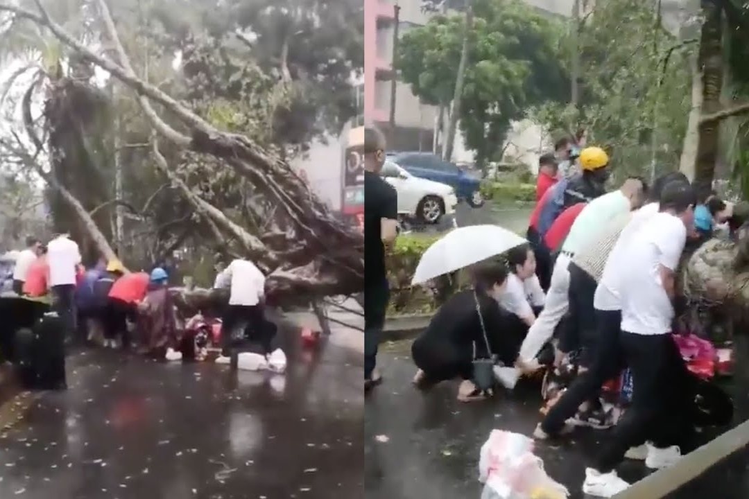 Hop suc giai cuu nguoi phu nu bi cay de o Trung Quoc hinh anh