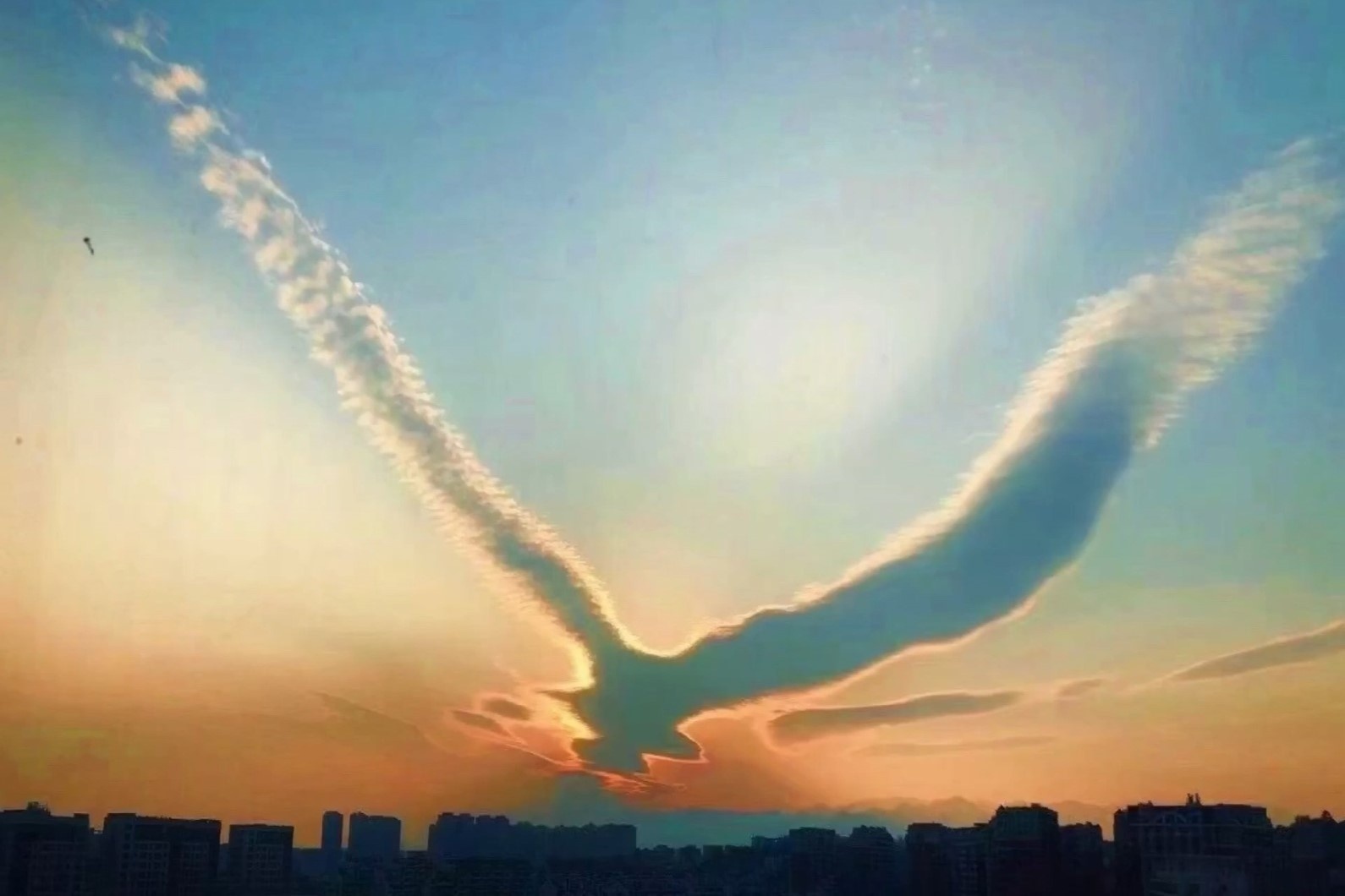 Dam may hinh con chim khong lo sai canh hinh anh