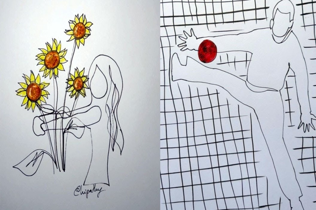 Hoa si noi tieng voi tai ve tranh tu mot net but hinh anh