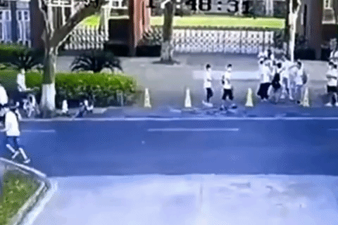 Nham chan ga voi chan phanh, tai xe suyt gay tai nan o Trung Quoc hinh anh