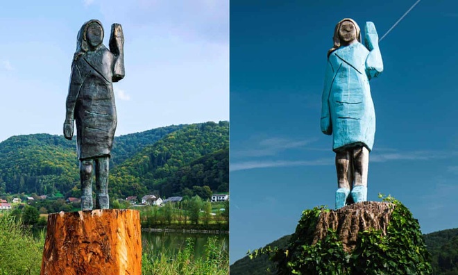 Buc tuong ba Melania Trump duoc phuc dung tai que nha hinh anh