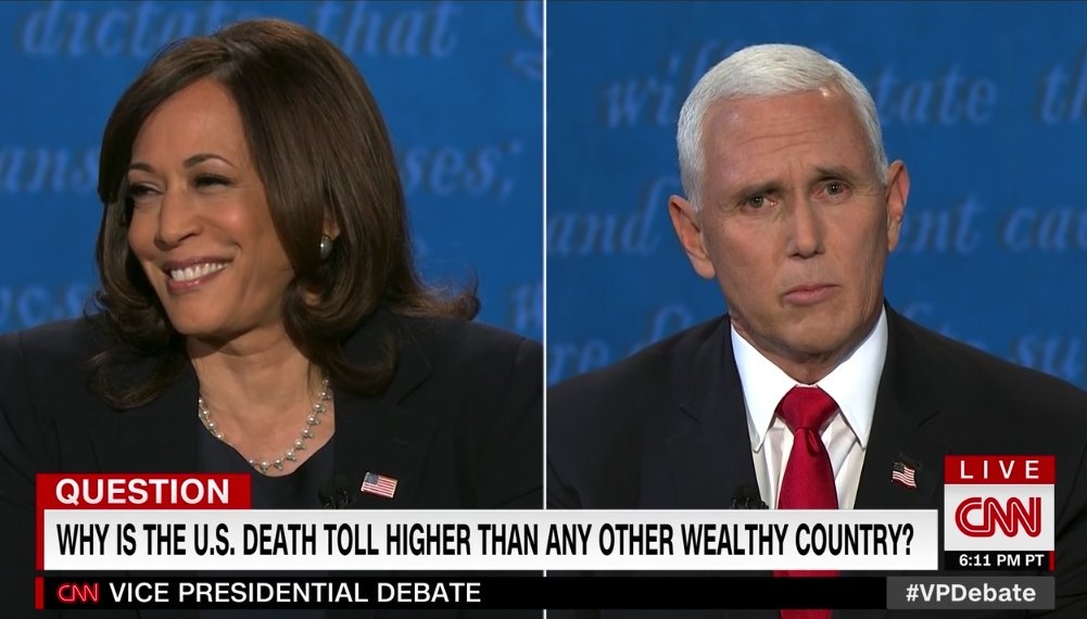 Ba Kamala Harris gay chu y vi bieu cam khi tranh luan anh 1