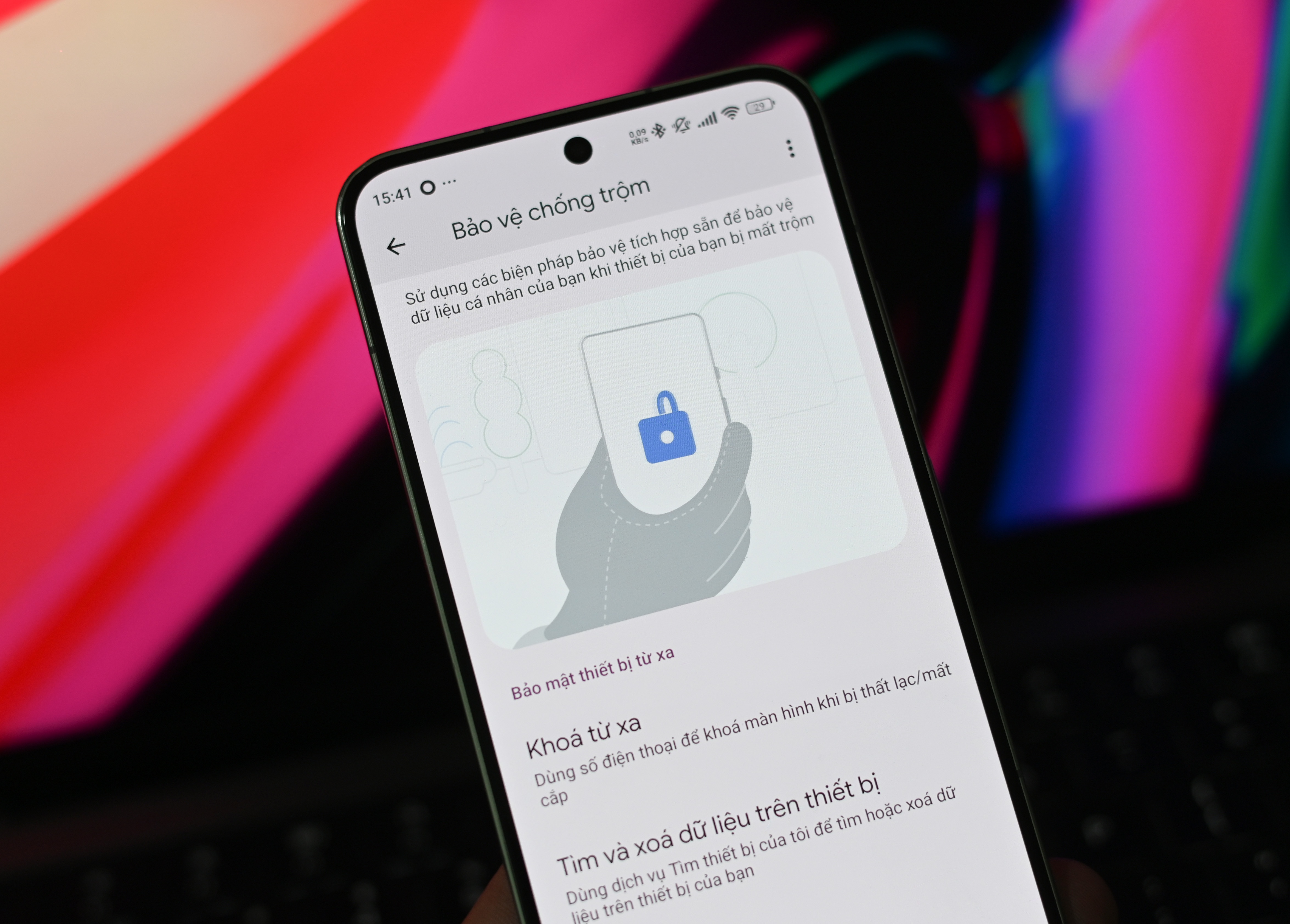 Dien thoai Android se tu khoa khi bi giat hinh anh