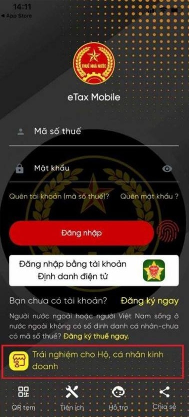 Cara mengisi SPT pajak di eTax Mobile (gambar 1) khai thue tren eTax Mobile anh 1