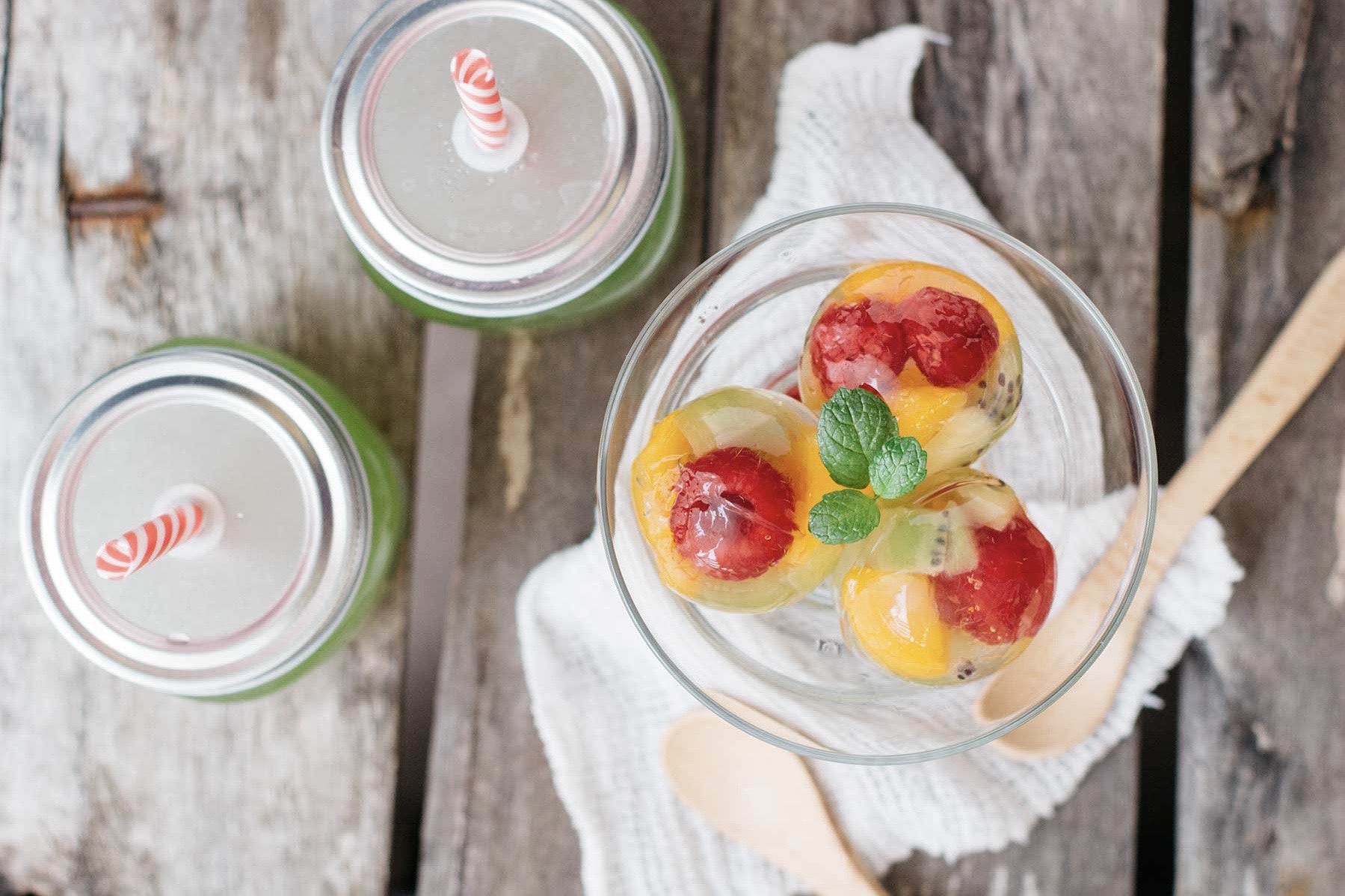 Lam thach giai nhiet tu trai cay hinh anh