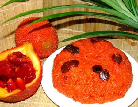 Lượng lycopen trong gấc cao gấp 70 cà chua nên xôi gấc là món  ăn vừa ngon lại rất bổ dưỡng.