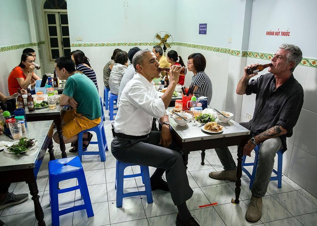Obama ăn bún chả ảnh 2 Obama an bun cha anh 2