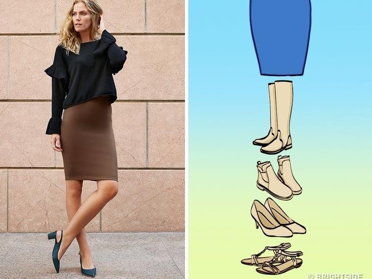 Cach ket hop giay voi 7 loai chan vay co ban hinh anh