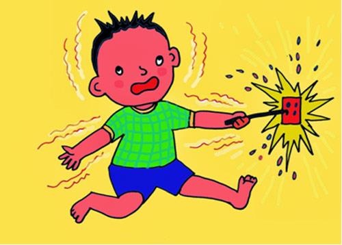Trẻ bị bỏng do điện giật ảnh 1 Tre bi bong do dien giat anh 1