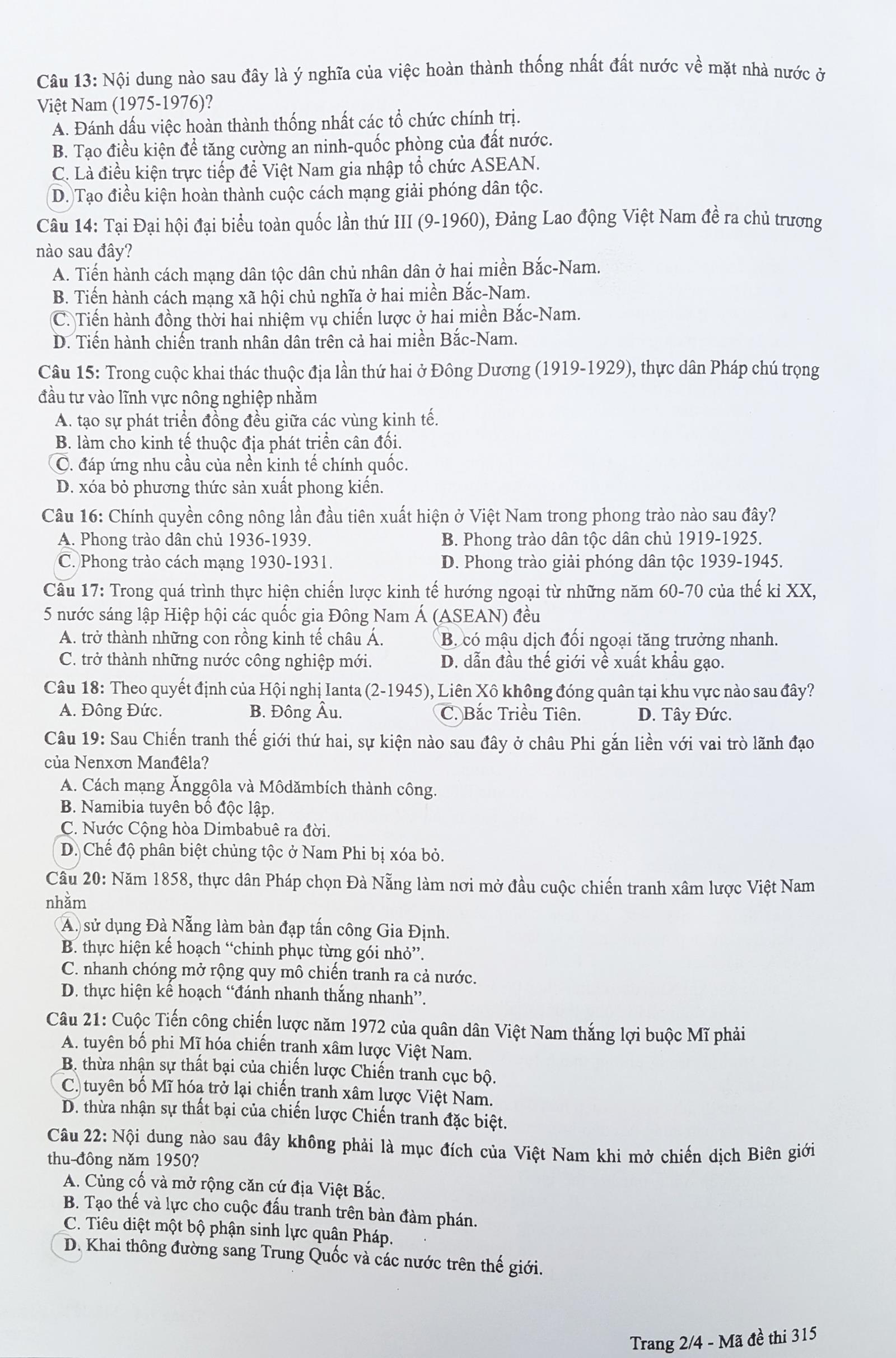 De thi mon Lich su anh 2