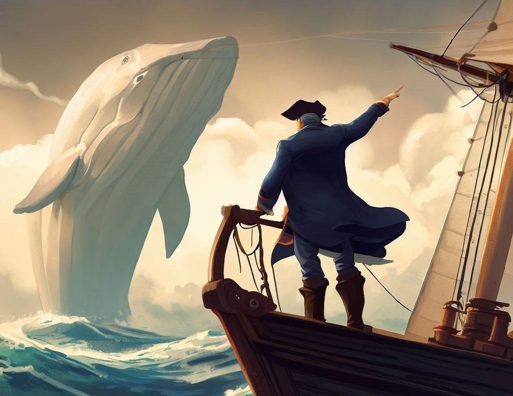 Noi am anh tra thu ca voi trang cua thuyen truong Ahab hinh anh