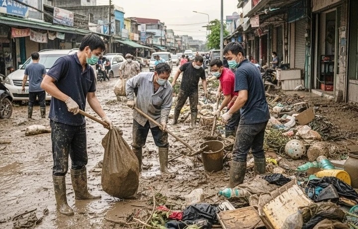 Ca gia dinh o Thai Nguyen mac ghe sau lu lut va canh bao tu bac si hinh anh
