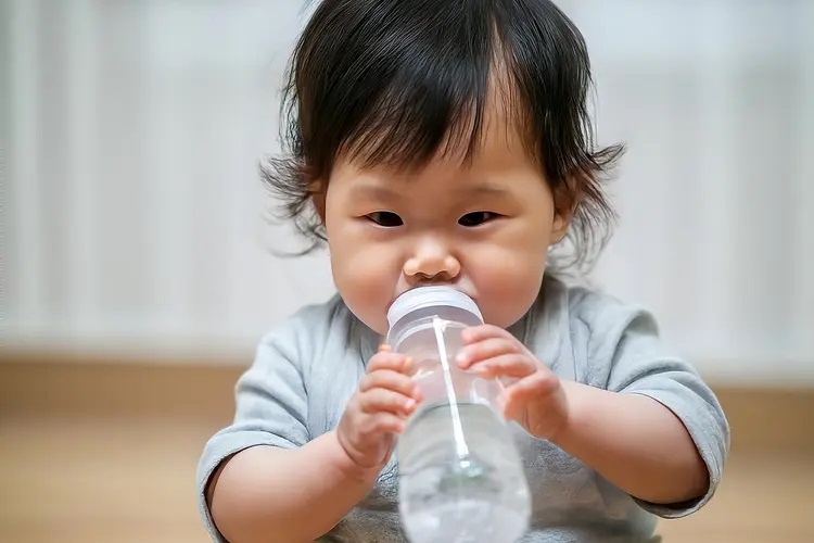 Dieu gi xay ra khi cho tre so sinh uong nuoc? hinh anh