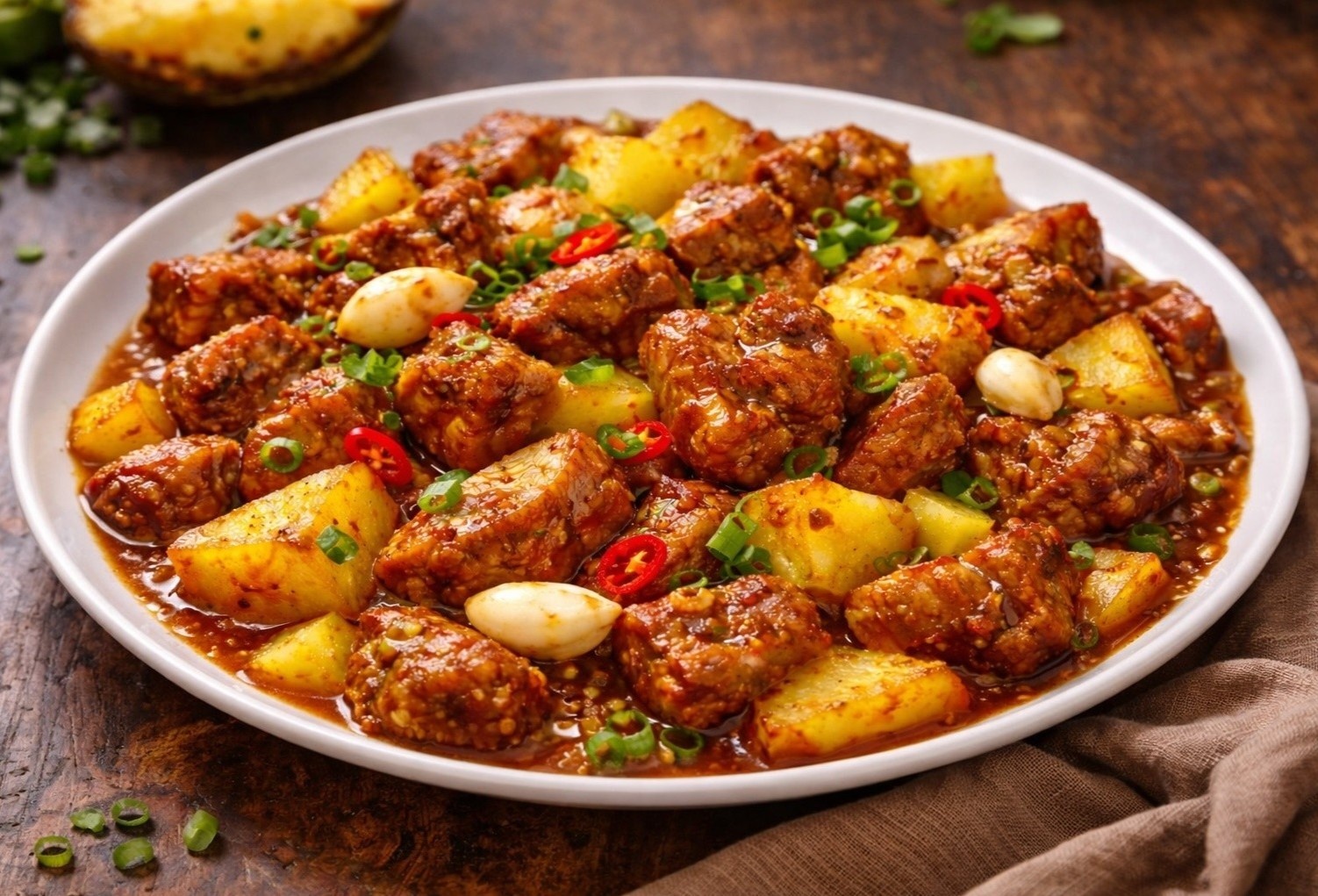 Thit heo nau cung nhung thuc pham nay se tang gap doi bo duong hinh anh