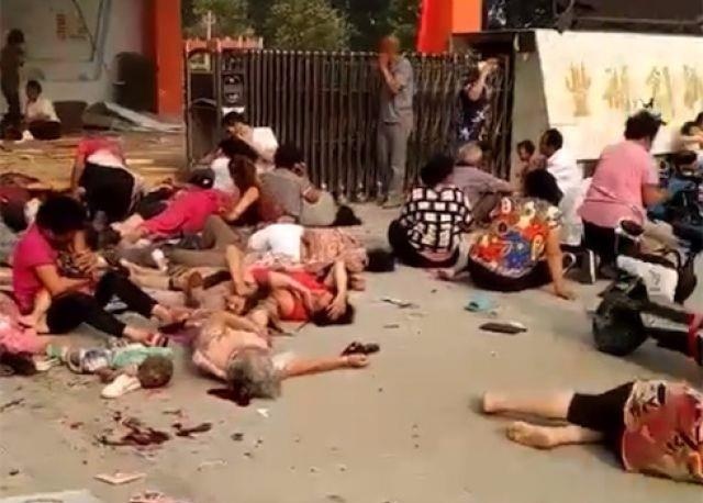 Hien truong vu no gan nha tre o Trung Quoc hinh anh