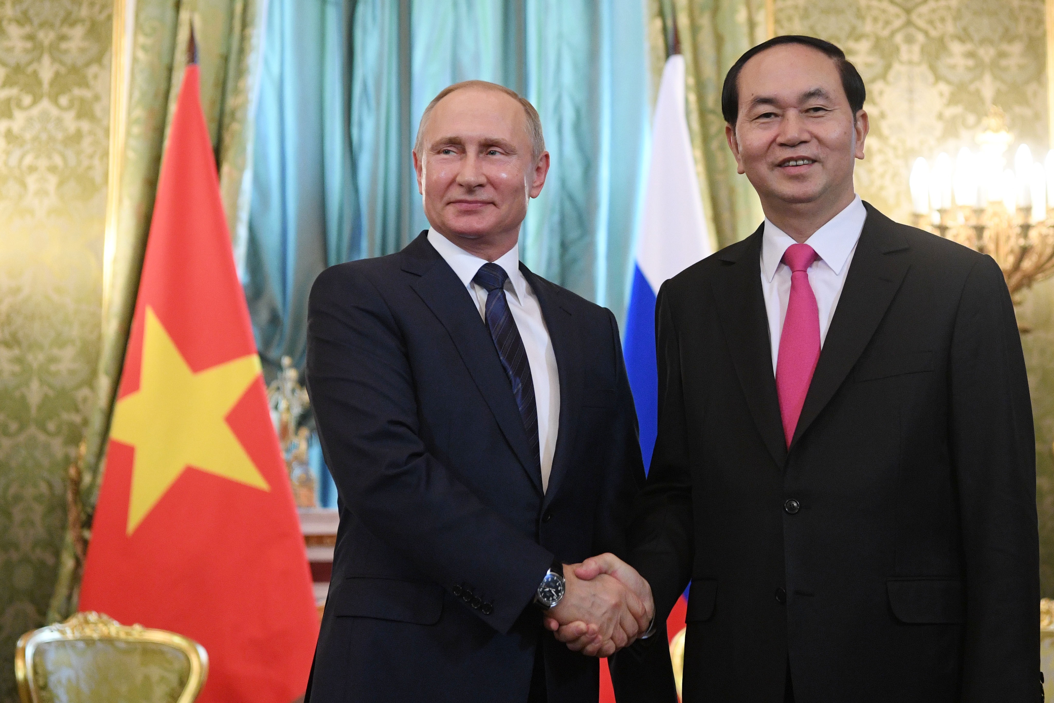 Chu tich nuoc Tran Dai Quang dien dam voi Tong thong Nga Putin hinh anh