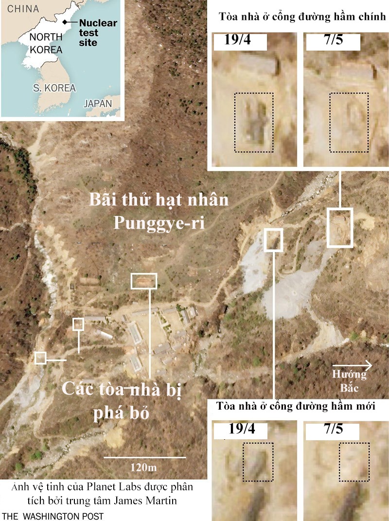 bãi thử hạt nhân Triều Tiên ảnh 2 bai thu hat nhan Trieu Tien anh 2