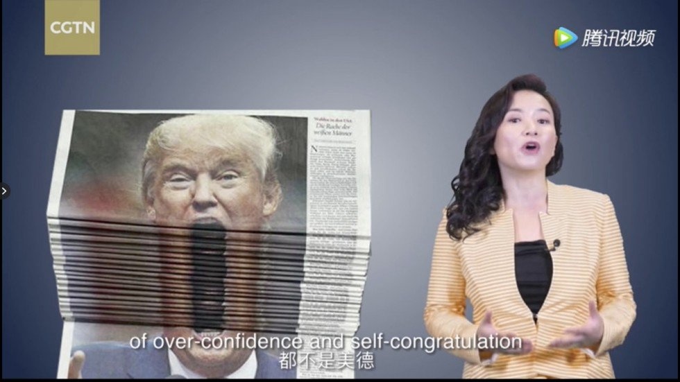 Truyen hinh nha nuoc Trung Quoc dang video cham biem TT Trump hinh anh