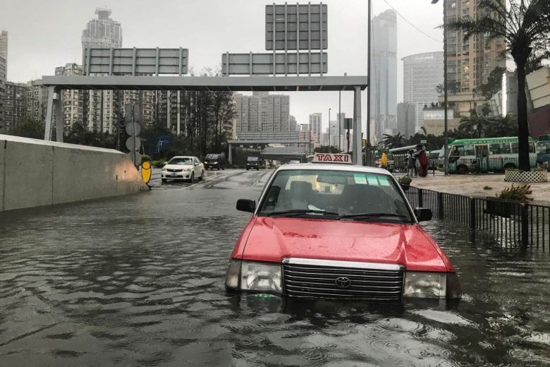 Nguoi Hong Kong vat lon voi duong sa di lam sau bao Mangkhut hinh anh