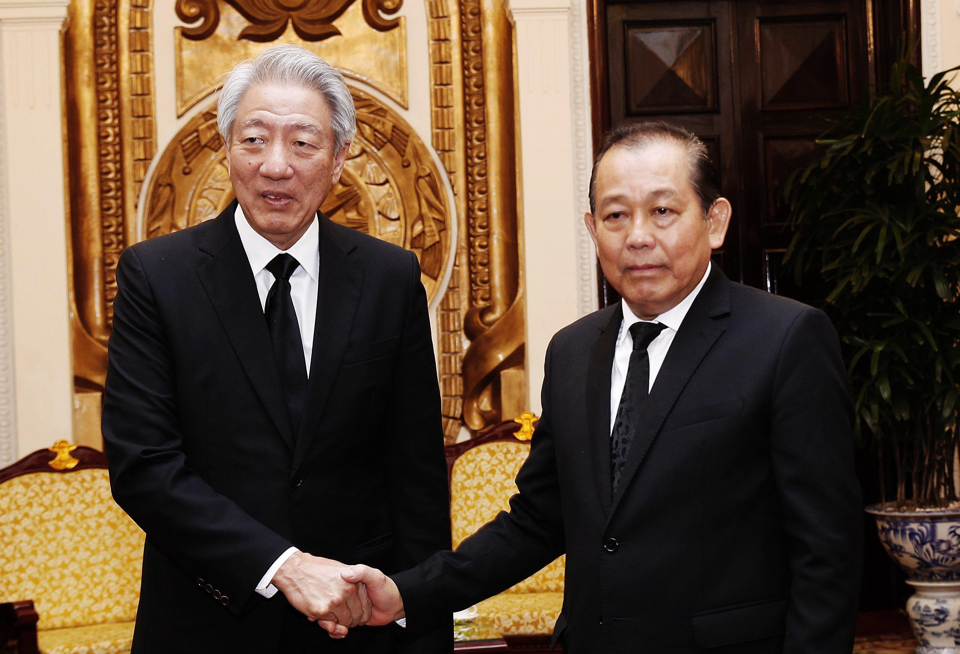 Pho thu tuong Truong Hoa Binh tiep pho thu tuong Singapore hinh anh