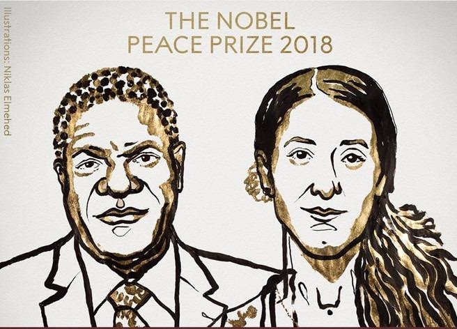 Nobel Hoa binh 2018 cho bac si va nha hoat dong chong bao luc tinh duc hinh anh