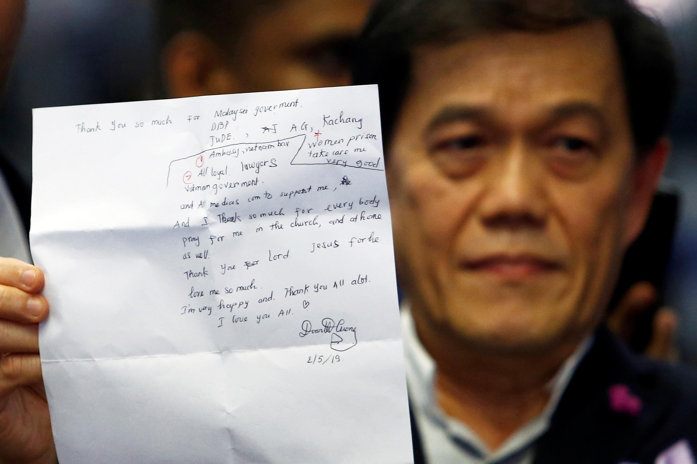 thu cam on cua doan thi huong truoc khi ra tu anh 1