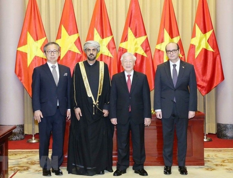 Tong bi thu, Chu tich nuoc tiep cac dai su trinh quoc thu hinh anh