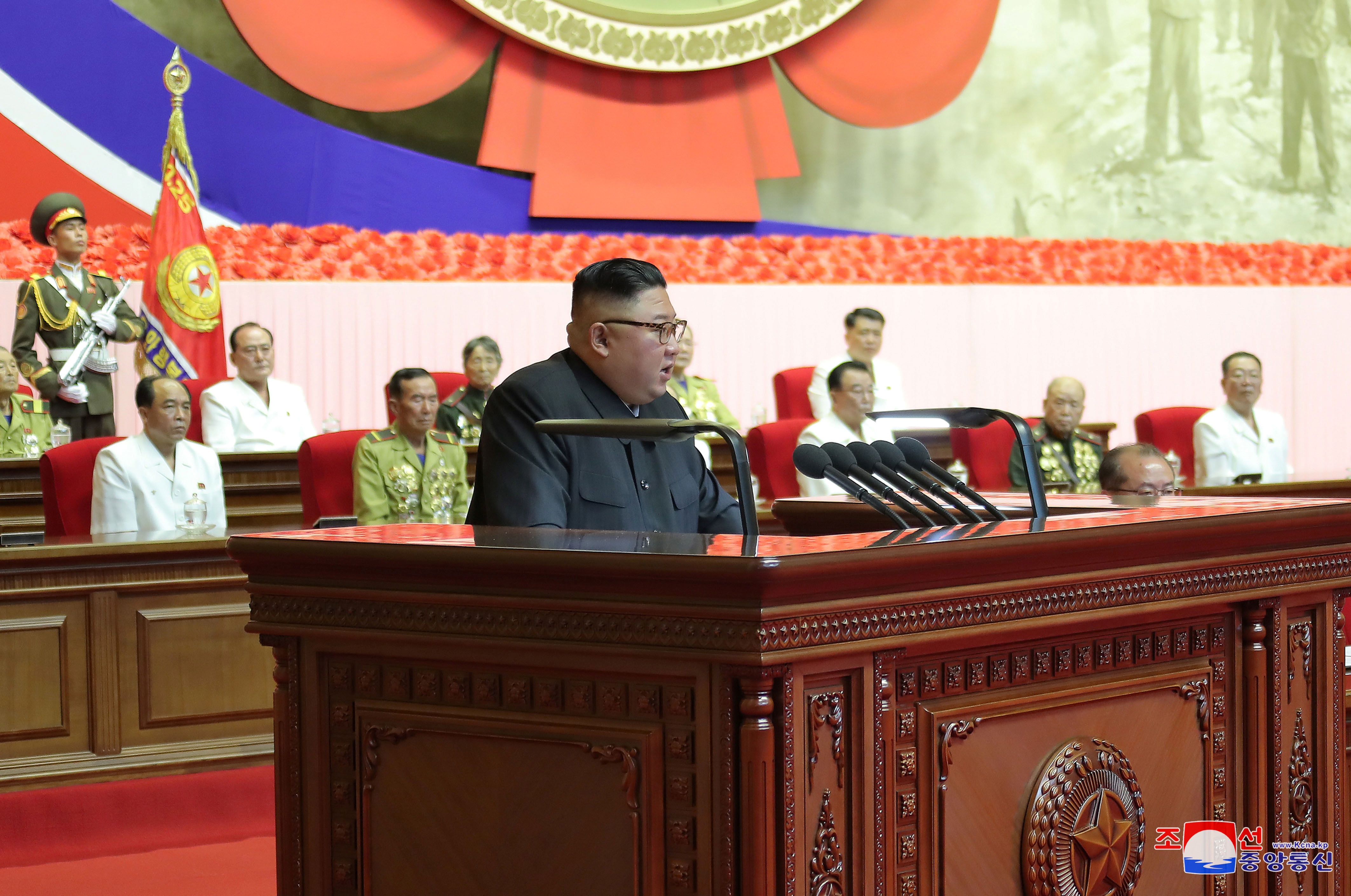 kim jong un phat bieu o hoi nghi cuu chien binh anh 1